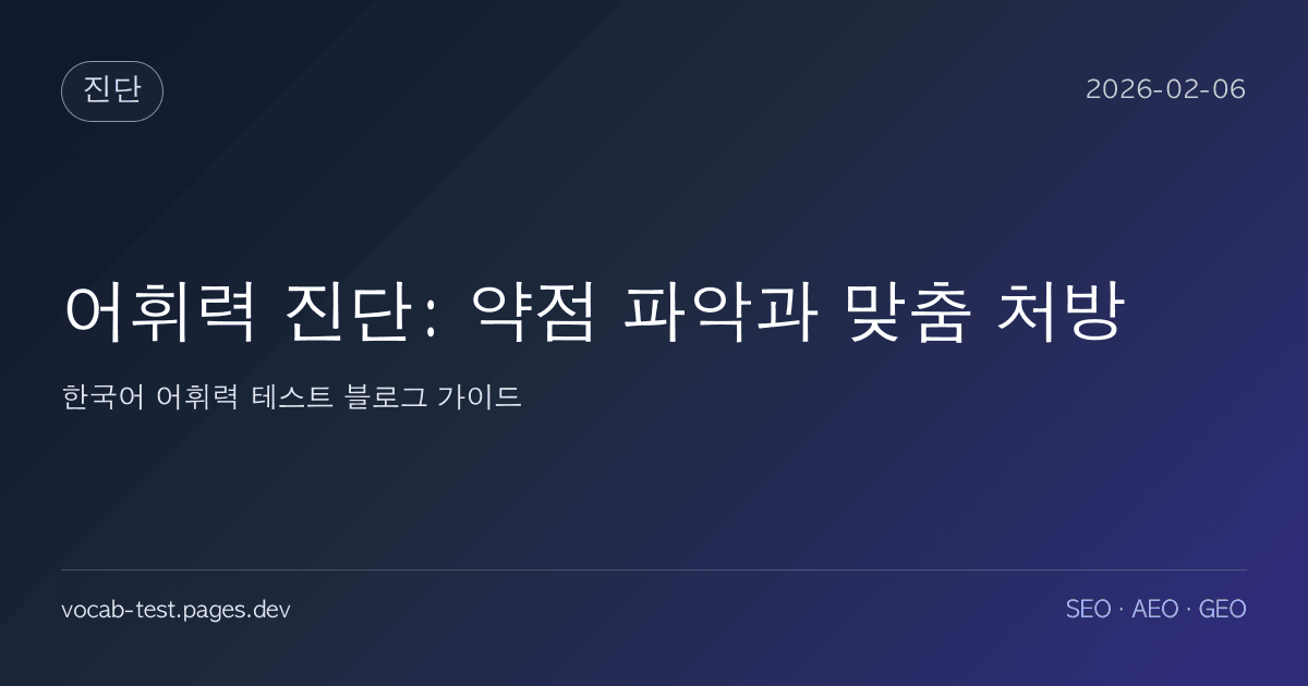 어휘력 진단: 약점 파악과 맞춤 처방 어휘력 가이드 썸네일 이미지